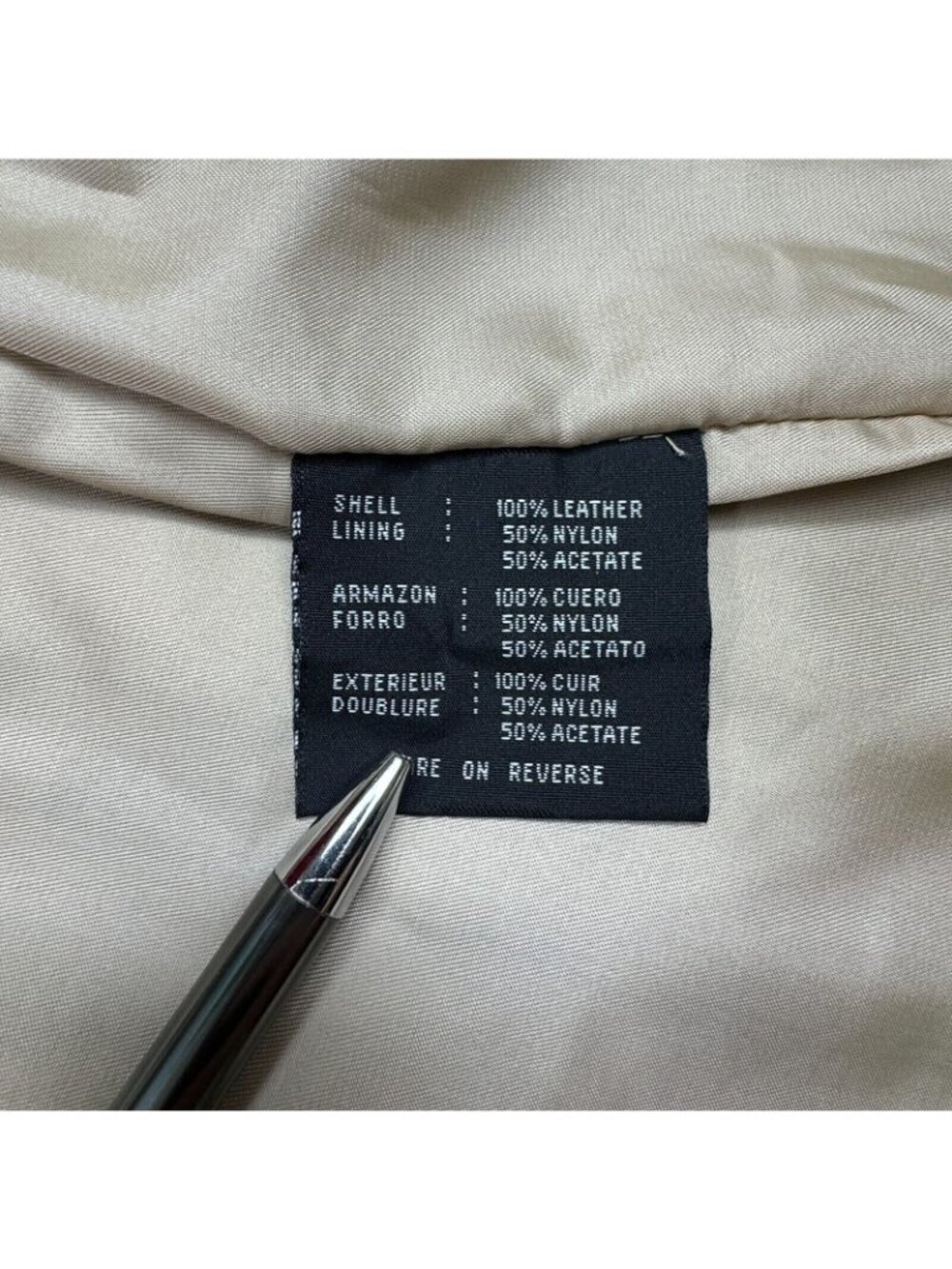 Colebrook & Co Leather Coat Womens Size M Tan Snakeskin Button Front Lined Beige - Picture 8 of 16